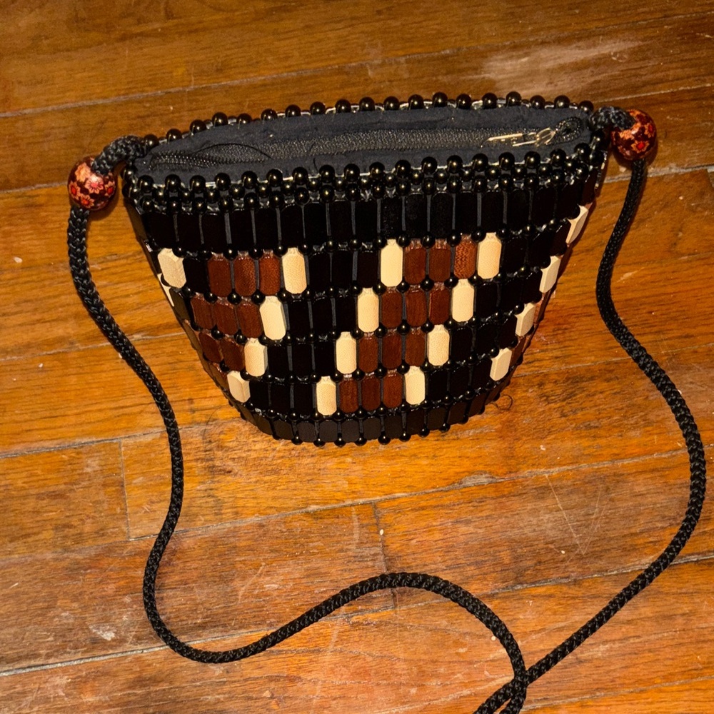African Beaded Black and Brown Women's Bag from Ghana 🇬🇭 new